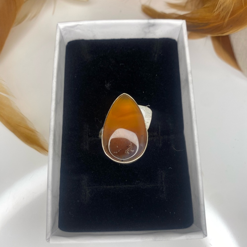 Sterling Silver Ring Carnelian Agate
